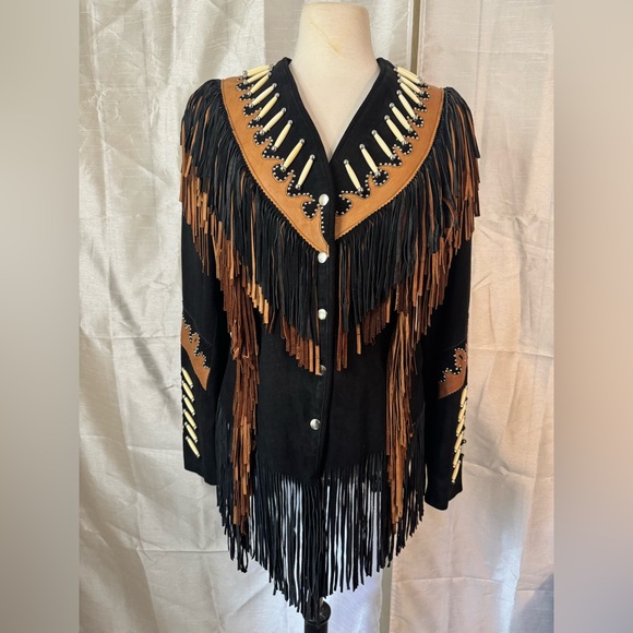 Vintage western fringe leather jacket - Picture 2 of 15